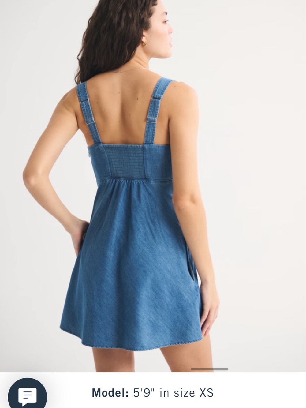 Abercrombie & Fitch Light Blue Denim Slip Dress with Tie Front - Picture 3 of 3